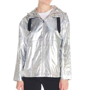 MAJE BOOMER METALLIC WINDBREAKER JACKET IN MULTI 38
